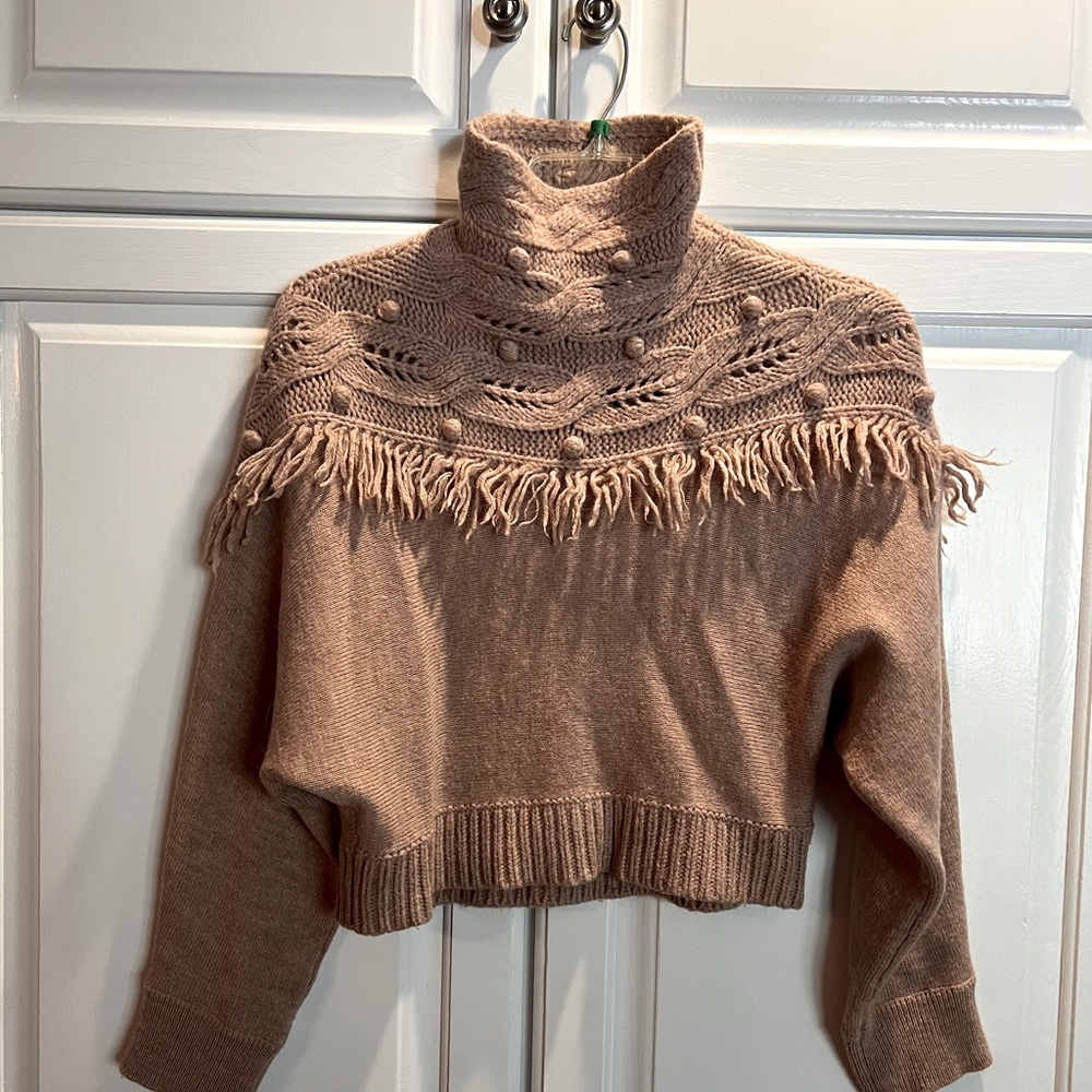 Rachel + Zoe Cropped Turtleneck Sweater, size S